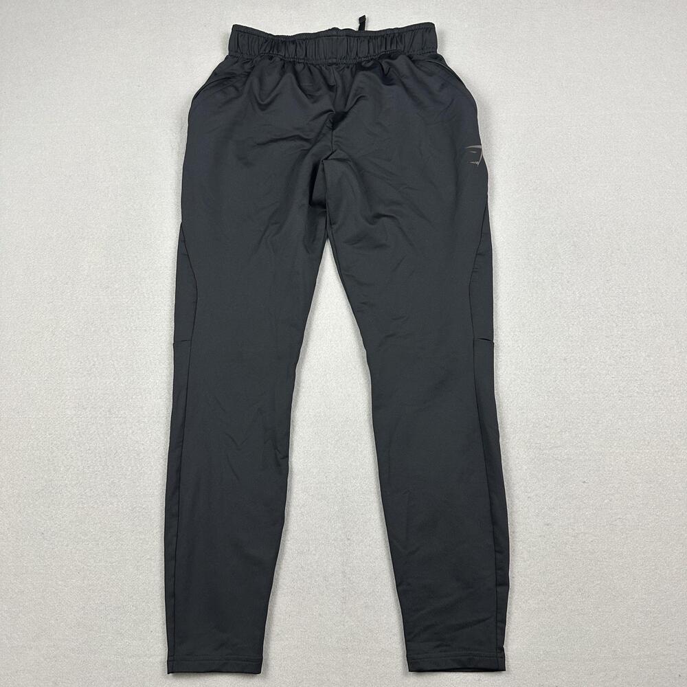 Gymshark Jogger Pants Men XS Black Slim Tapered Elastic Waist Pockets Training